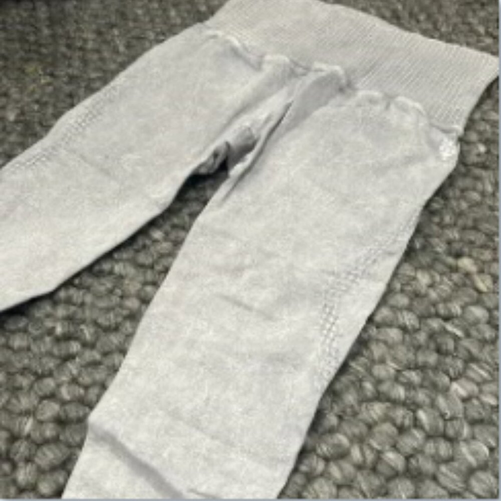 FREE PEOPLE BLUE GREY CROPPED WORKOUT LEGGINGS